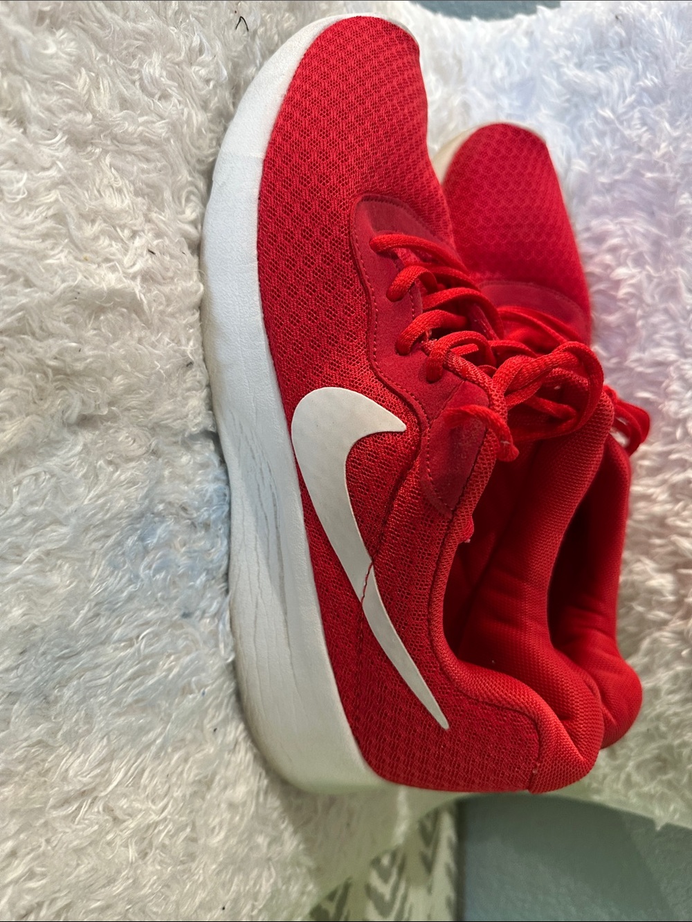 Nike Red Mesh Running Shoes with White Swoosh